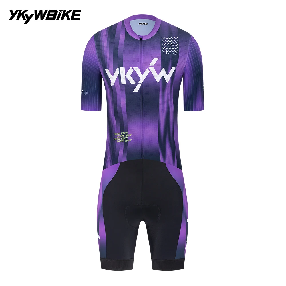 YKYWBIKE Men's Cycling Sets SPF 50+ Clothing Summer Bicycle Clothing Road Bike Shirt Bib Shorts MTB Jersey Pants