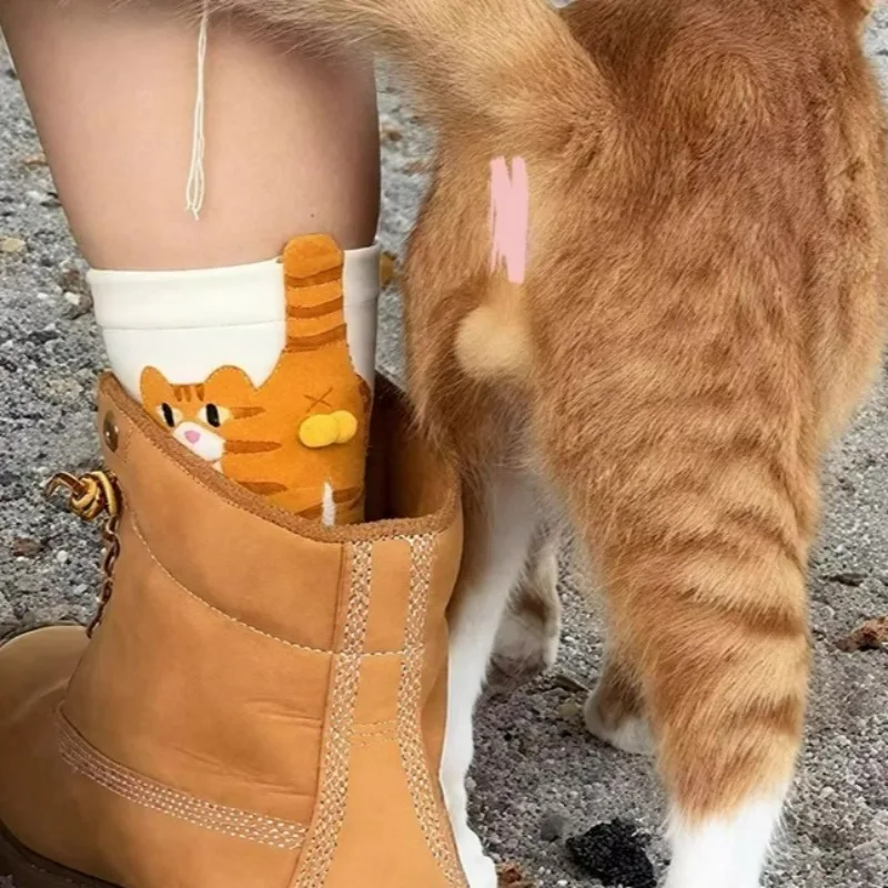 

5pairs Cartoon Cat Balls Socks Funny Cute Cotton Socks Autumn Soft Breathable Socks Girl Women Sockings Novelty Gift Accessories