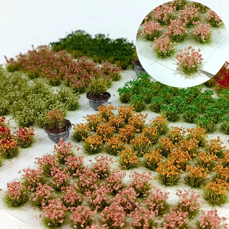 32Pcs/Box Simulation Miniature 8mm Plant Grass Model Diy Building Sand Table Garden Landscape Layout Materials Diorama Kits