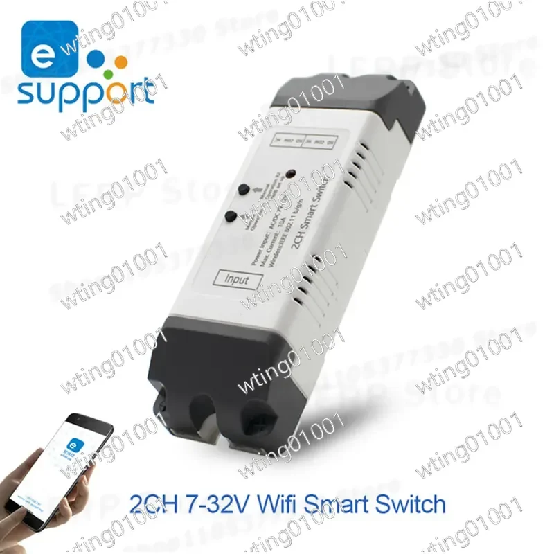 for Alexa WiFi Smart Switch 7-32V Two-Way Remote Control with Easy Micro Connection Intelligent Timing Function