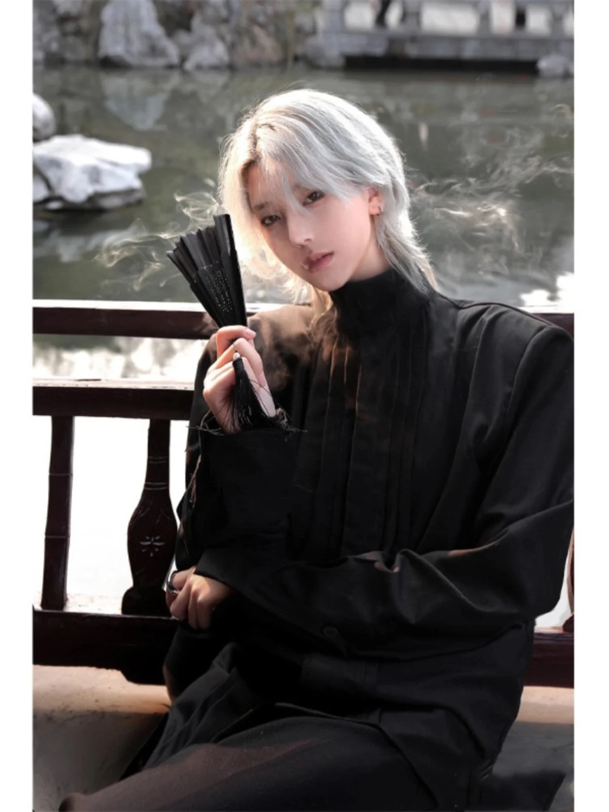 

New Chinese Style Men's Long Sleeve Shirt Court Design Sensation National Trend Hanfu Clothing Loose Fit Youth Fashion
