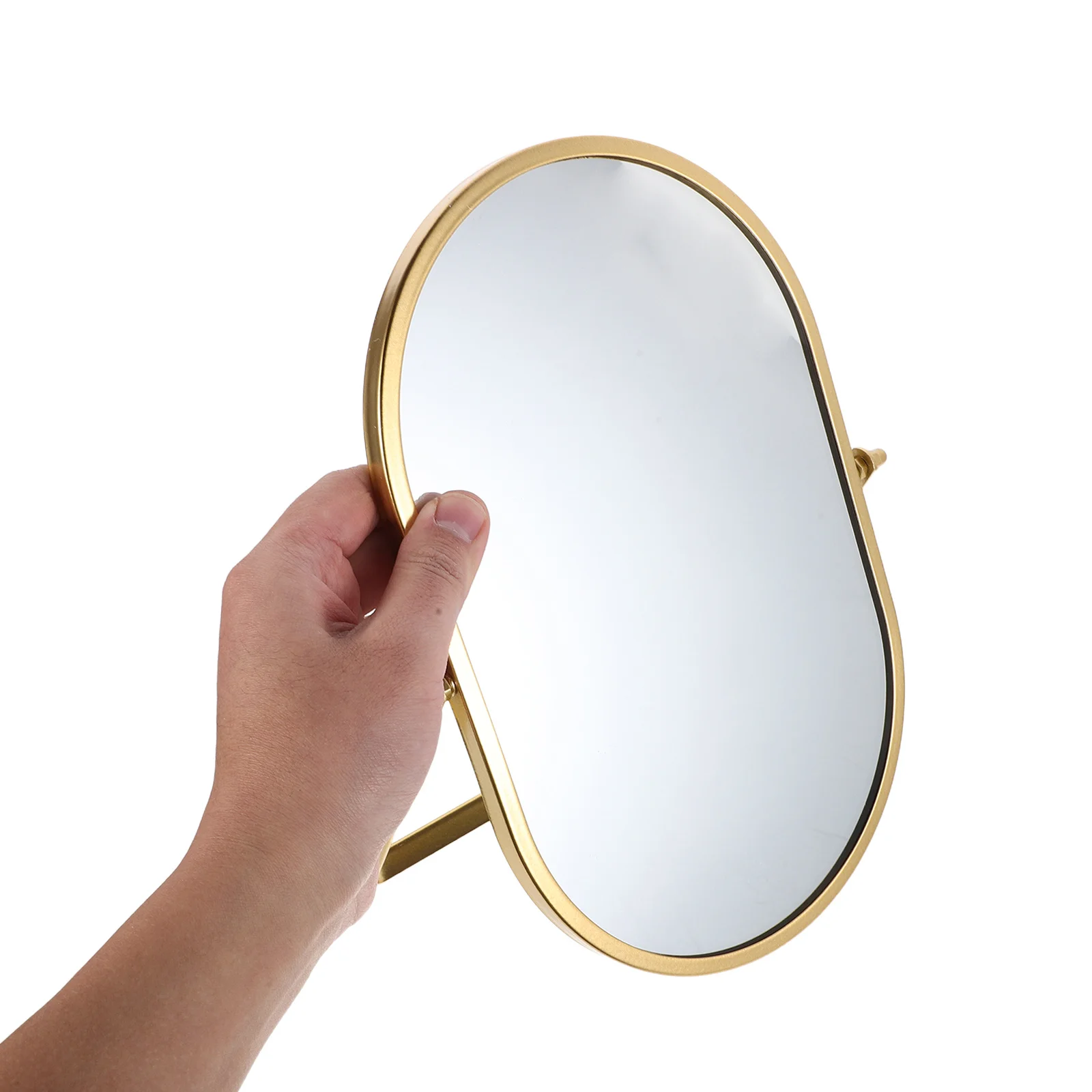 مرآة مكياج قابلة للطي لسطح المكتب، مرآة محمولة على سطح الطاولة لمكتب النوم، لمسة نهائية ذهبية، ملحقات تجميل خفيفة الوزن