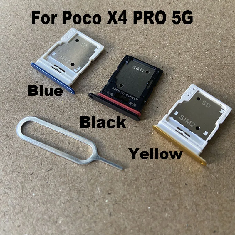 New For Xiaomi POCO X4 PRO 5G Sim Card Tray Slot Holder Socket Adapter Connector Repair Parts Replacement