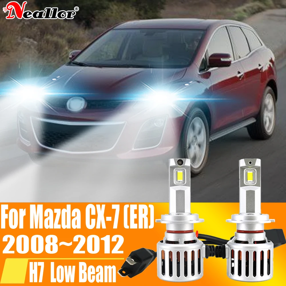 

2pcs High Power H7 Led Light Canbus No Error 6000K White Car Headlight Bulb Moto Diode Lamp 12v 55w For Mazda CX-7 ER 2008~2012