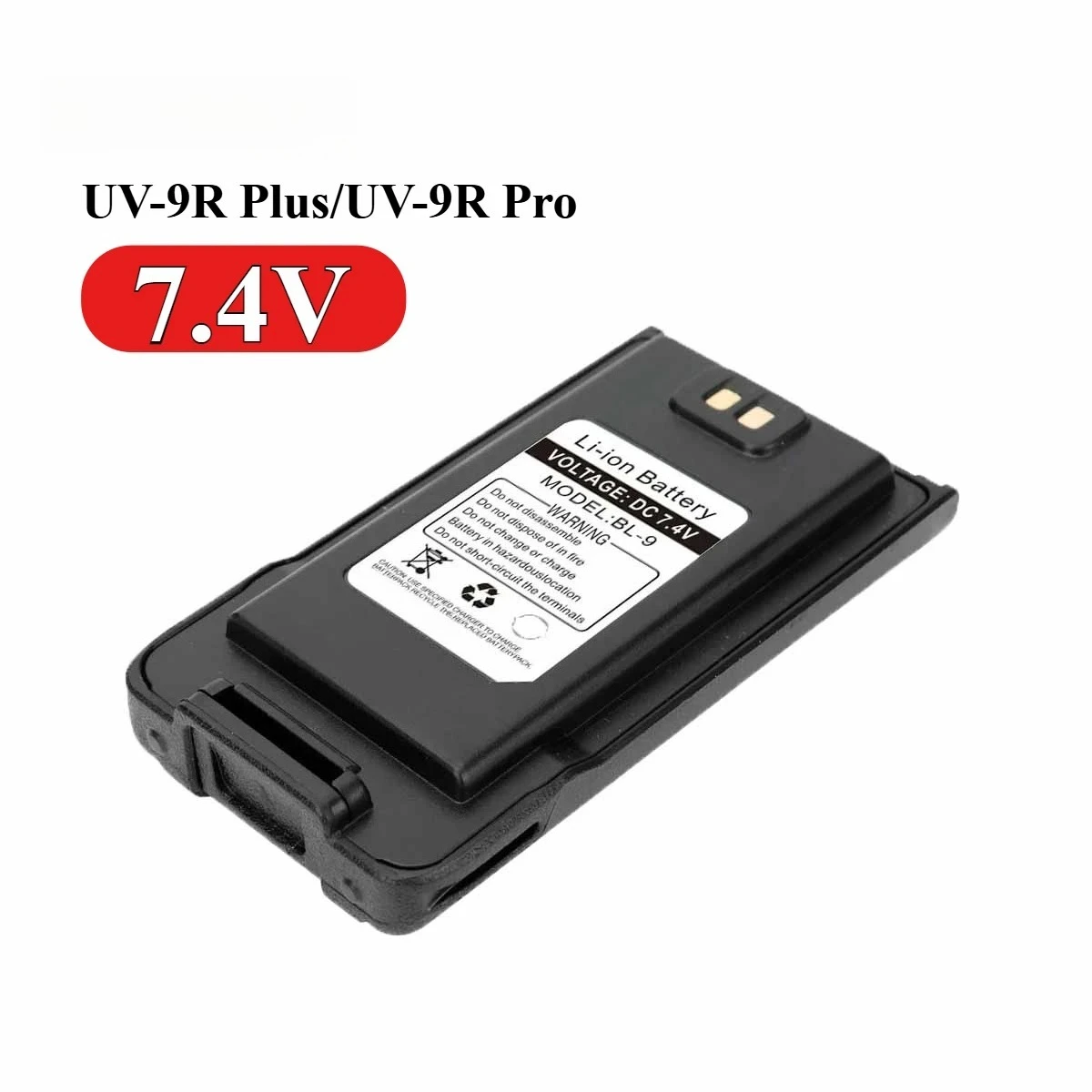 Compatible with Baofeng 7.4V UV-9R Li-ion Battery Support Type-C Charger IP68 Waterproof for UV-XR Walkie Talkie BL-9 Batteria