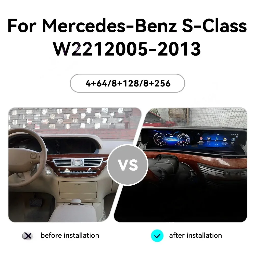 The Newest For Mercedes Benz S Class W221 CL W216 2005-2013 Android Wireless CarPlay Multimedia Player Bluetooth  Head unit 