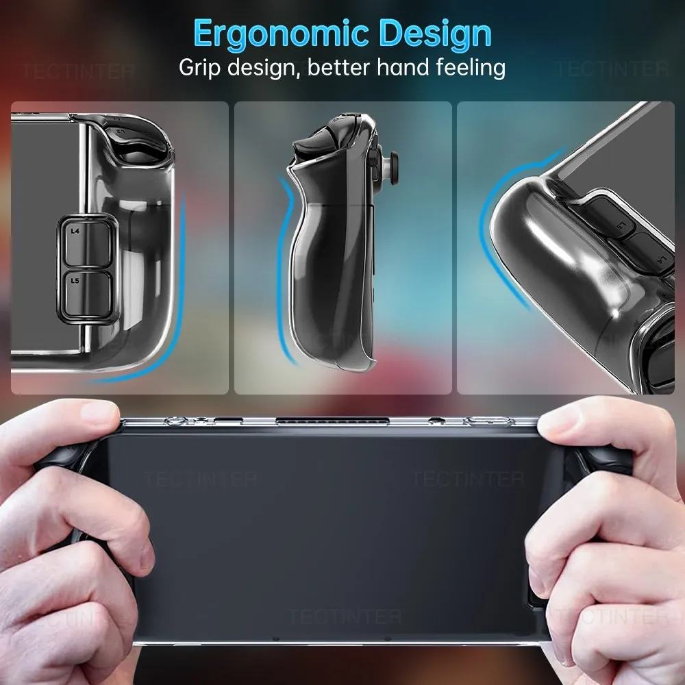 Transparent TPU Case Cover Shell For Steam Deck Host Crystal Anti-drop Protective Case Back Shell For Steamdeck Accessories