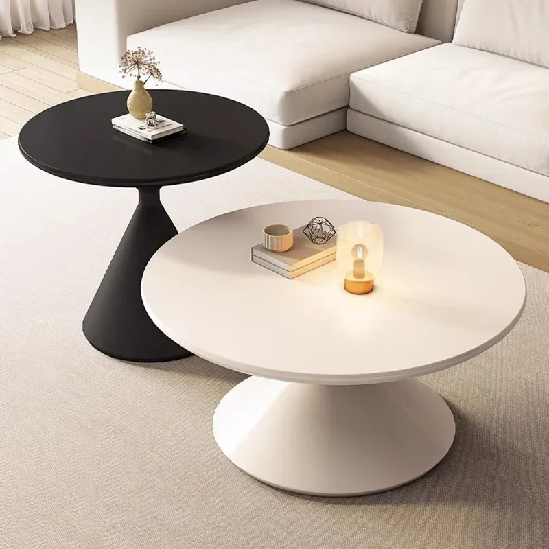 Long - lastingJapanese Design Coffee Table Simple Round Modern Wooden Side TableRustic