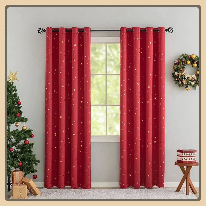 

Modern Home Blackout Curtains for Living Dining Room Bedroom Star Printed Window Curtain Customizable Home Interior Drapes