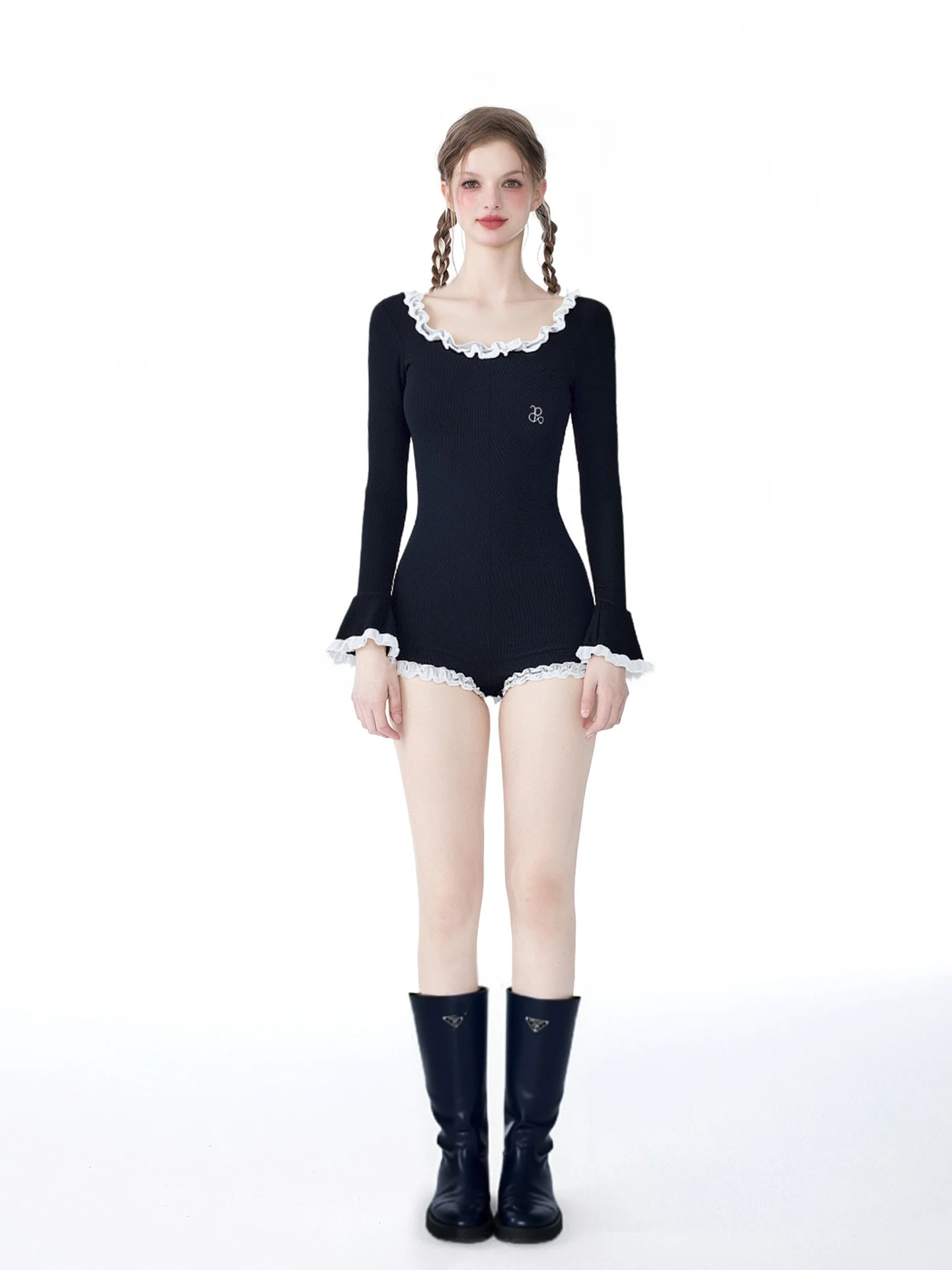 

Conservative Black One-Piece Swimsuit for Women Thermal Bathing Beauty Slimming Tummy Cover up Mask Swimwear 2026 New Arr...