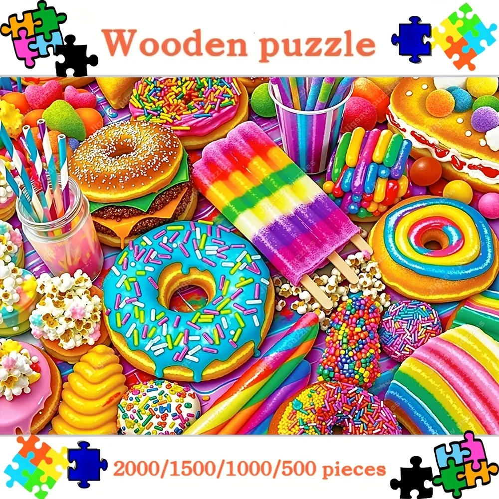 2000/1500/1000/500 Stück Holzpuzzles für Erwachsene, Heimdekoration, 10 Szenarien anwendbare Wanddekoration, entworfen zum Geburtstag und
