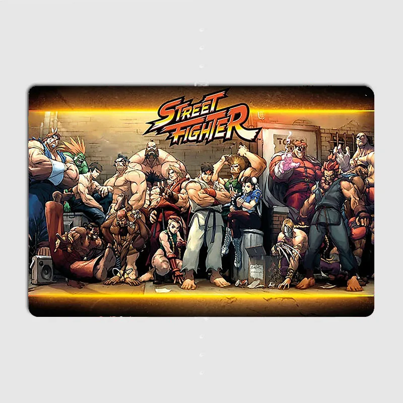 Street Fighter legend Retro Posters Metal Sign Tin Wall Decor Club Garage Kitchen Room Decor Custom Tin Home Decor