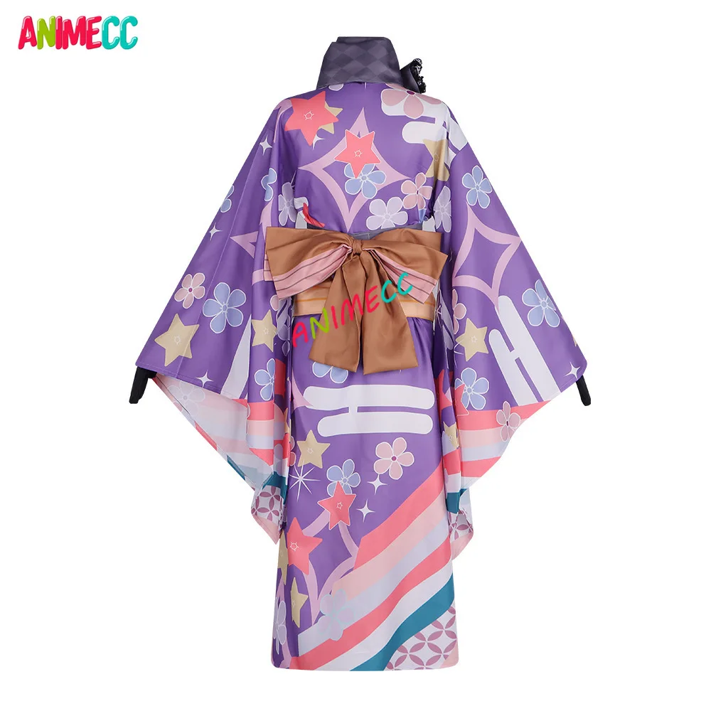 ANIMECC IN STOCK S-2XL Akemi Homura Cosplay Yukata Wig Anime Puella Magi Madoka Magica Japanese Kimono Halloween Party Outfits