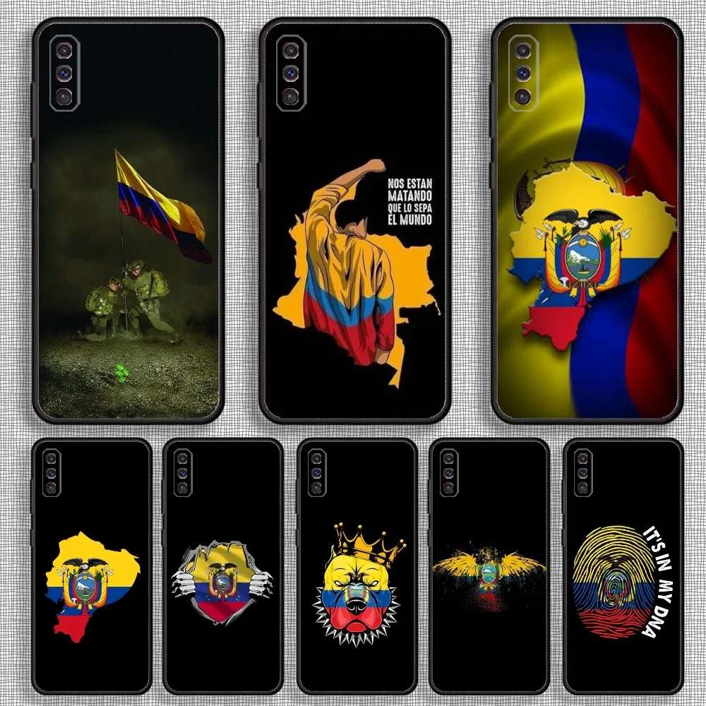 

Ecuador Flag Phone Case For Samsung S23,23,22,30,21,10,9,Note20 Ultra,Lite,Ultra,5G,Plus,FE,Black Soft Case