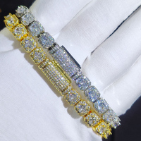 7mm Iced Tennis Chain Bracelet Bling Zircon Cluster Diamond 18k Gold Plated Bracelet for Women Men Birthday Gift Hip Hop Jewelry