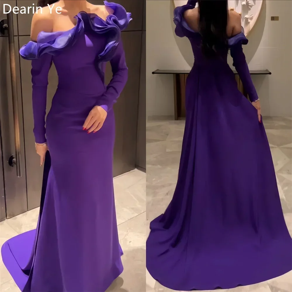 Customized Evening Gown Saudi Arabia Prom Dearin Off-the-shoulder Mermaid Floor Length Skirts Draped Applique Bespoke Occasion D