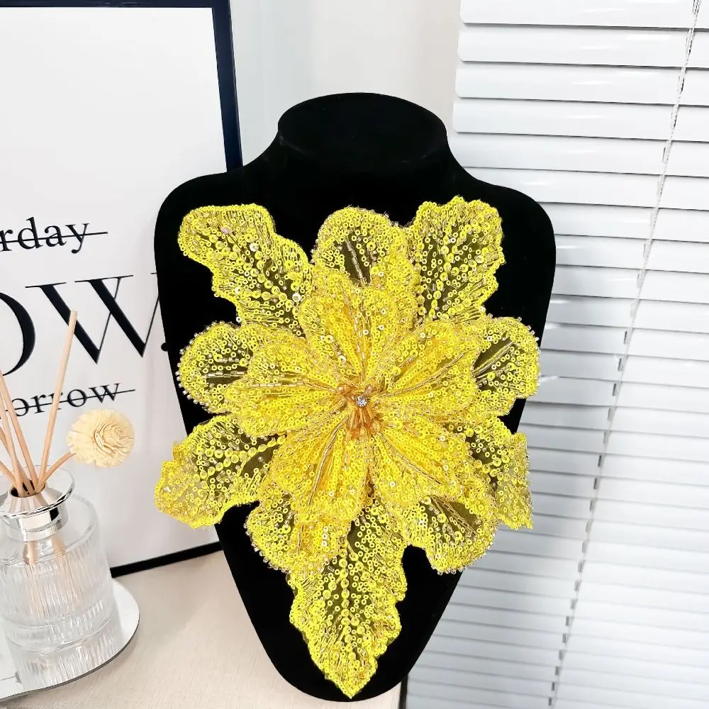 

Polyester fibre Chest Flower Women's Clothing Embroidery Dress Decoration Children's Clothing Multi-layer Sequin