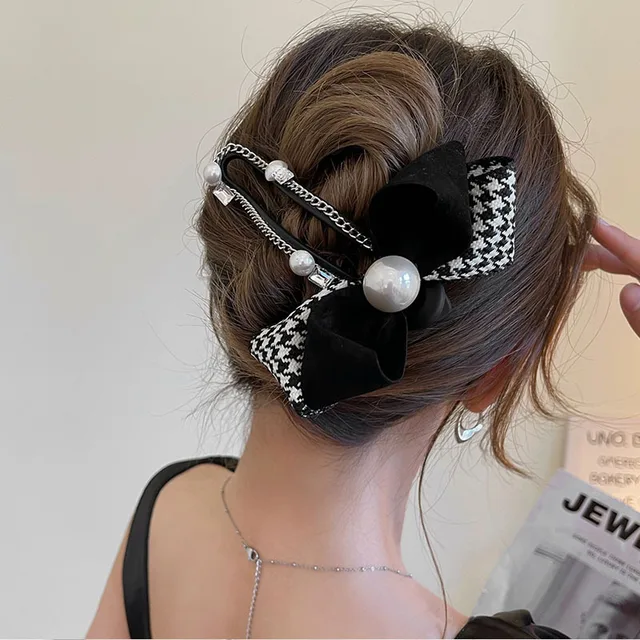 Jesień nowa tkanina kaczy dziób kokarda spinka do włosów dla kobiet dziewczynki modne spinki do włosów elegancja klips w kucyk kobiece akcesoria do włosów nakrycia głowy