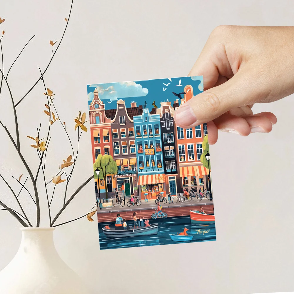 32pcs, watercolor city, postcards, decoration/greeting cards/postcards, high-precision printing, collectible and mailable - view 3