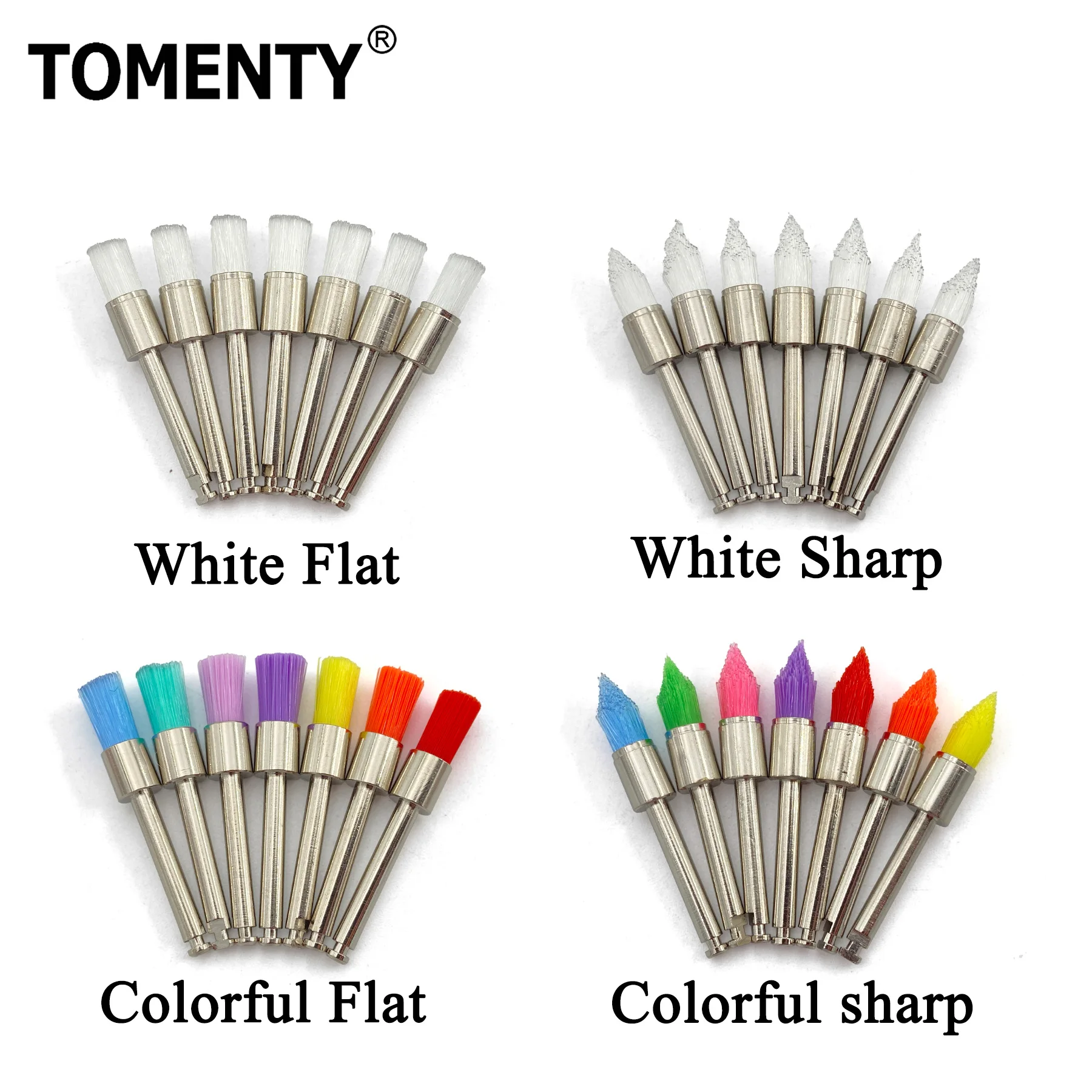 

100pcs/Bag Disposable Dental Polisher Nylon Bristle Brush For Polishing Polisher Cup Teeth Stain Removal And Polish Tools ﻿