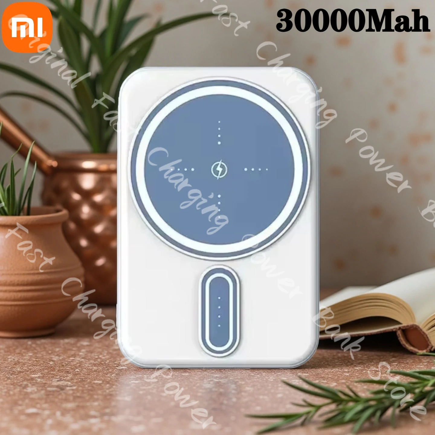 2025 Xiaomi 30000mAh بنك الطاقة المغناطيسي اللاسلكي شحن سريع للغاية شاحن بطارية محمول آيفون 17 16 15 14 سامسونج