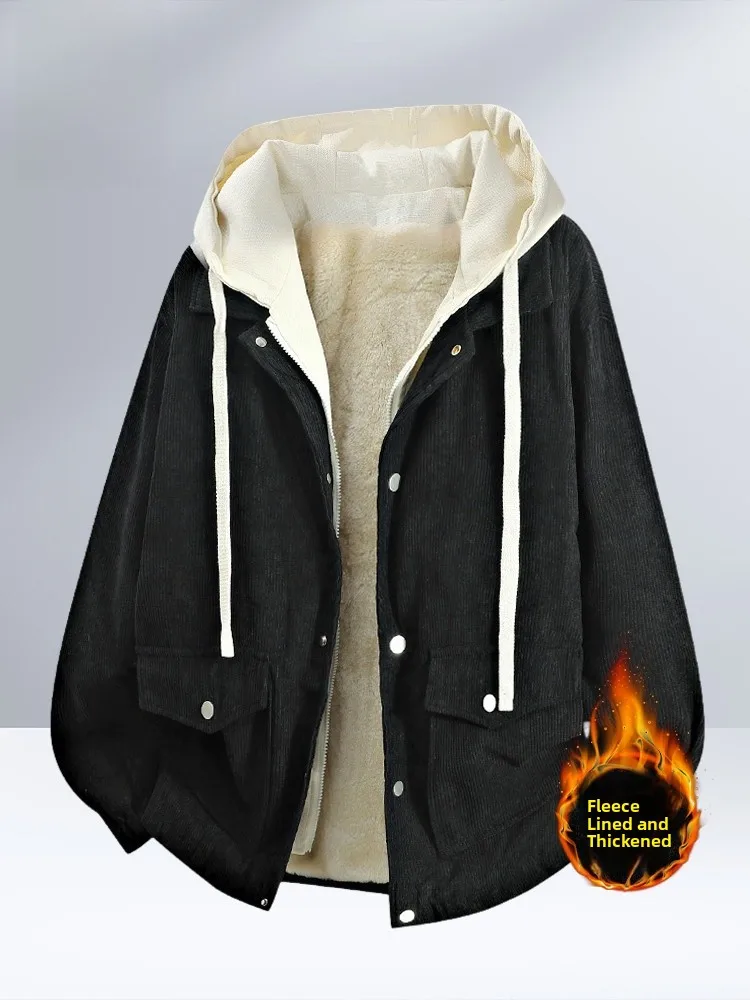 

Rn Men's Hooded Jaet Fce Lined Thiened Warm Casual Sle Long Sve Zipper Closure Coat Trendy ort Length Winter...