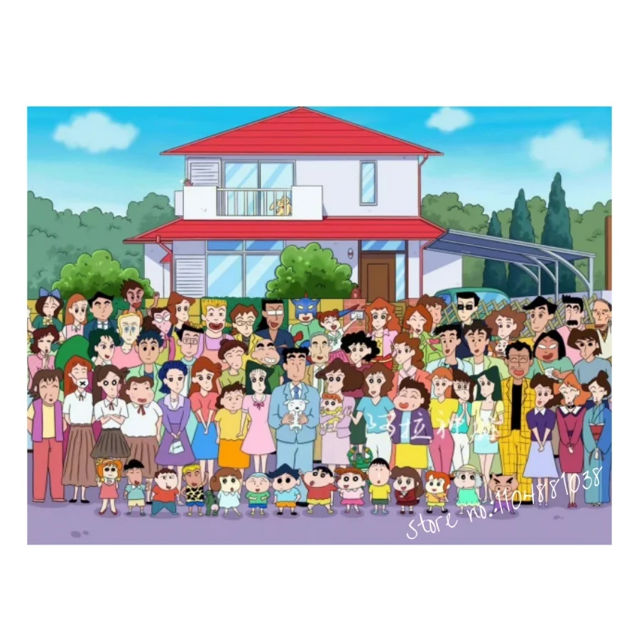 クレヨンしんちゃんファミリーパズル 108/200/300/500/1000 ピース大人子供のための知的漫画木製ジグソーパズルゲームギフト