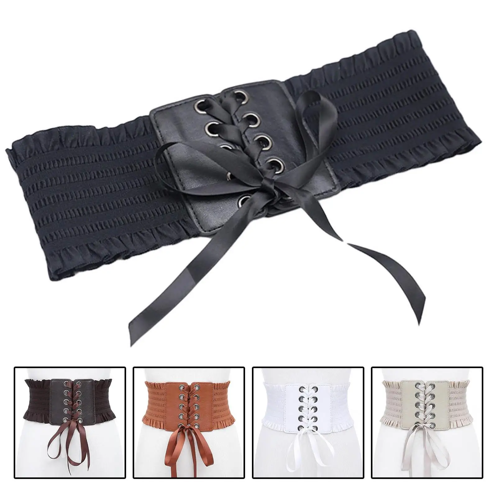 

Эластичный женский очаровательный пояс, широкий свадебный галстук-бабочка, кружевное платье с высокой талией