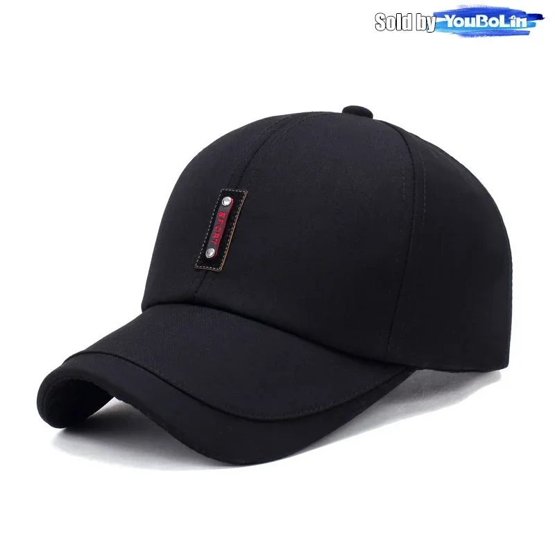 Spring and Summer New Clothing Cloth Baseball Cap Leisure Middle-Aged Sun Hat Splicing Brim Old Man Hat