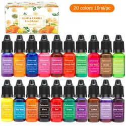 20 Colors Oil Based Liquid Dye for DIY Candle Making Supplies Kit Non-Toxic Non-Irritating,Candle Colouring Pigment for Soy Wax