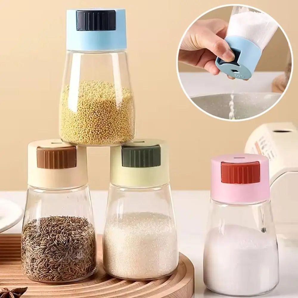 Portable Quantitative Seasoning Bottle Transparent Dustproof Spice Jars Press-type Picnic BBQ Salt Container Kitchen Gadget