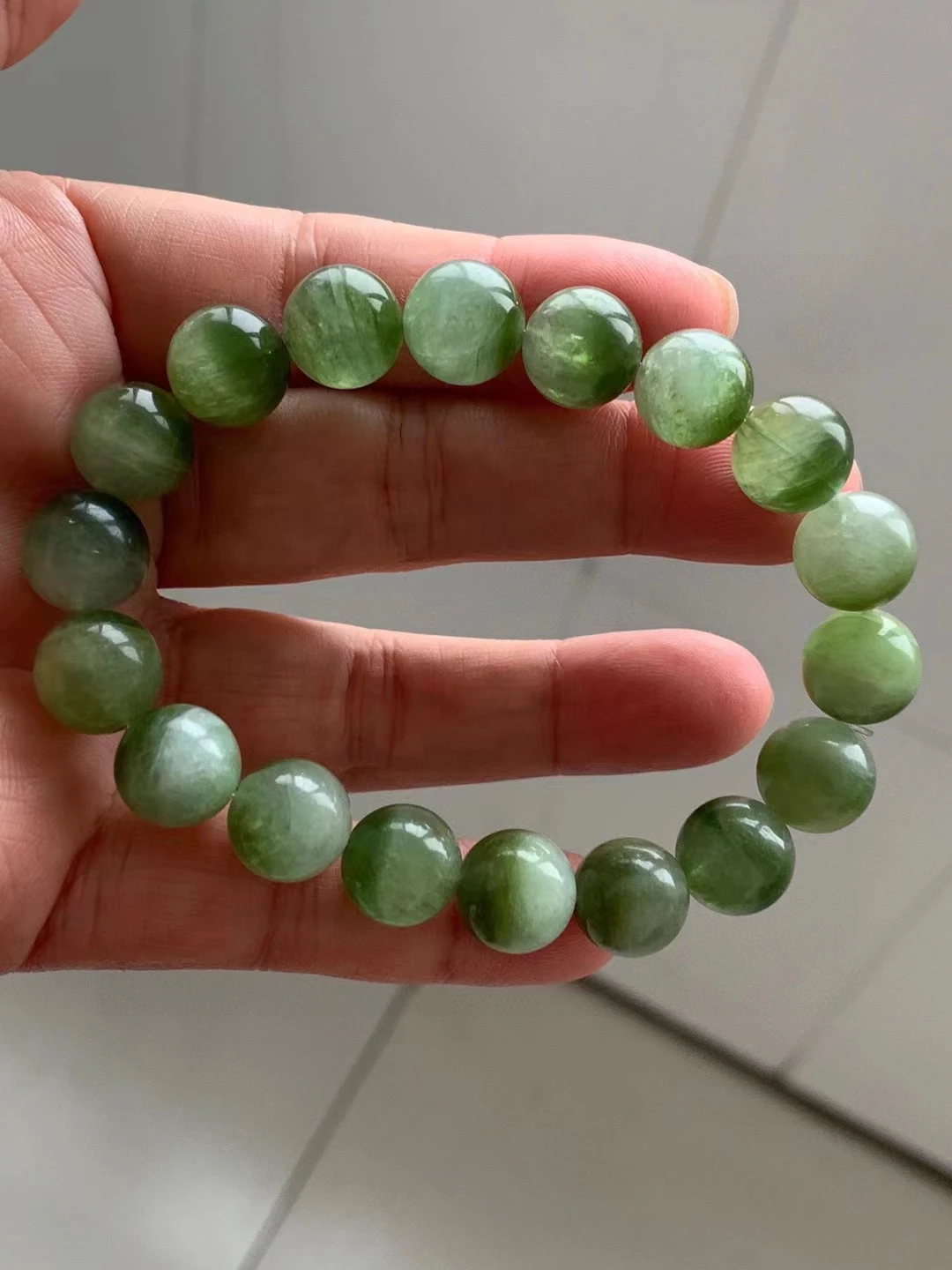 Natural Green Tourmaline Round Beads Bracelet 11mm Brazil Clear Green Tourmaline Women Men AAAAAAA