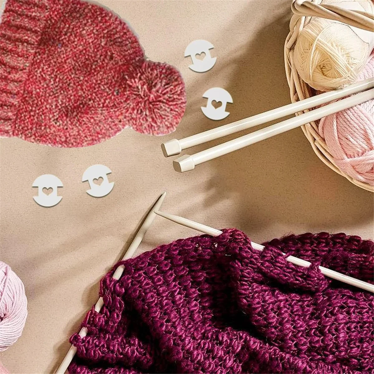 Botones de pompones extraíbles para sombreros, soporte de pompones de 20 piezas, herramientas de sujeción para hacer sombreros de punto, soportes de pompones calientes