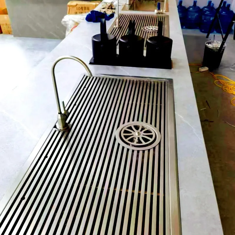 

Журнальный ручной пивоваренный столик Новый китайский чайный пивоваренный столик Сливный поддон Фильтр для воды Раковина Стол для ручного пивоварения из нержавеющей стали