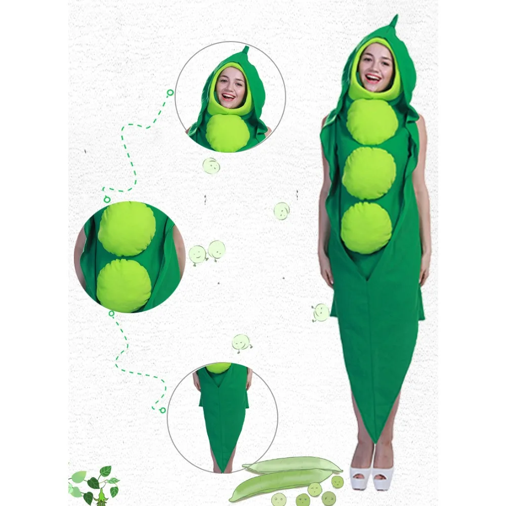 Festival Carnival Vegetable Stage Costume Party Cosplay Creative Food Pea Costume  Cosplay Costumes