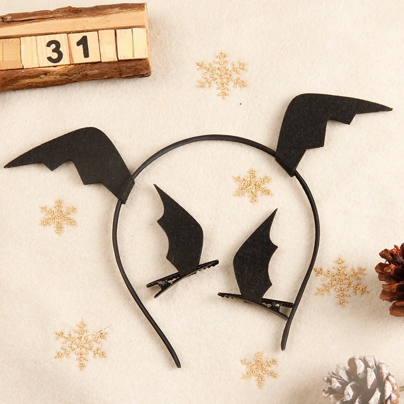 12pcs Women Bat Headdress Headband Hairpin Vampire Devil  Role Play Decorative Party Horror Accessories Children Adult Halloween
