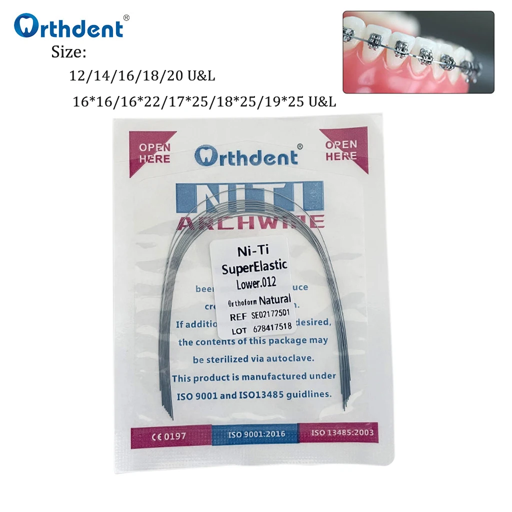 10 Pcs Dental Nitinol Wire Orthodontic Arches Super Elastic Archwire Natural Form Round Rectangular Ortho Dentistry Materials