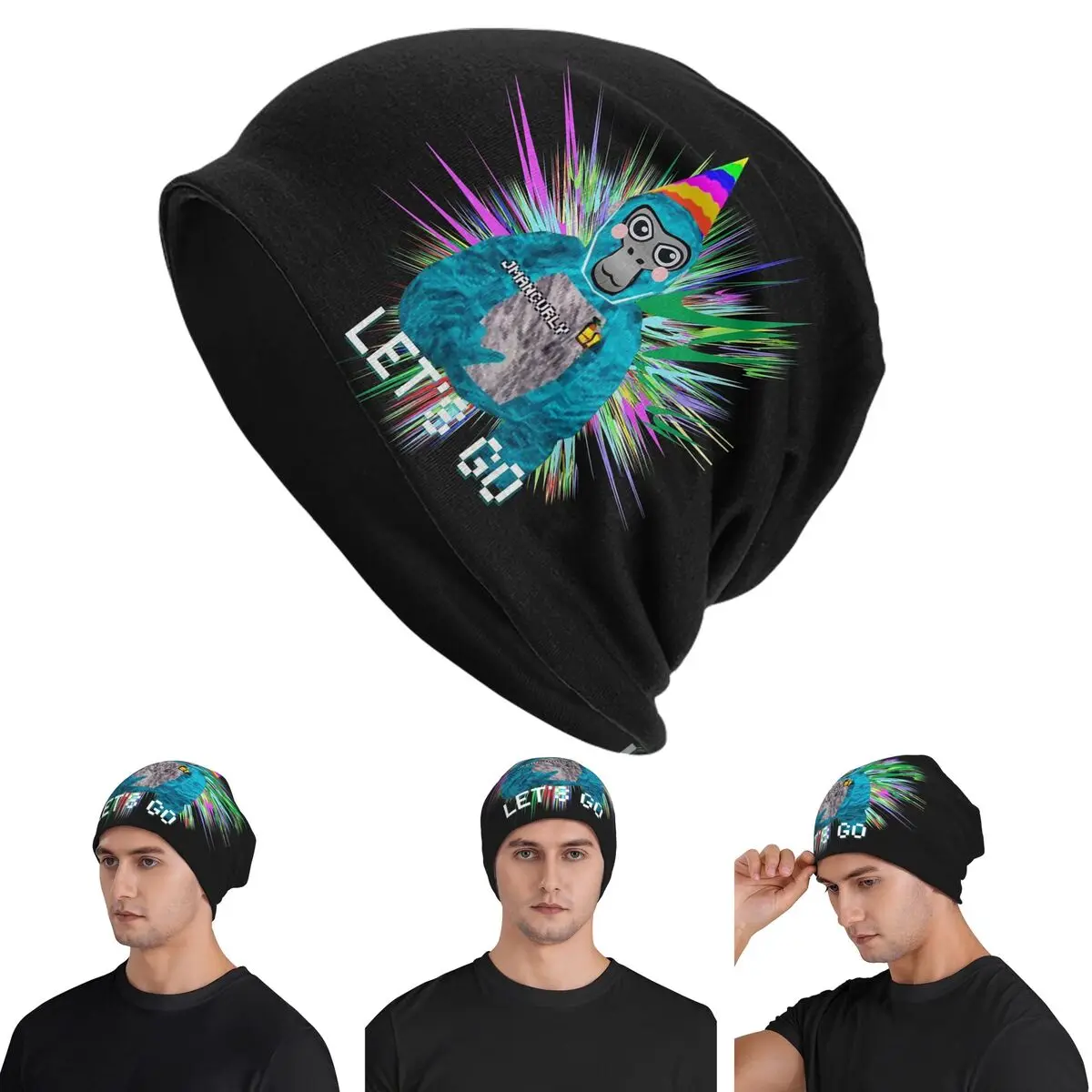 

Jmancurly Gorilla Tag Skullies Beanies Hats Warm Autumn Winter Outdoor Cap Knitted Bonnet Caps for Unisex Adult