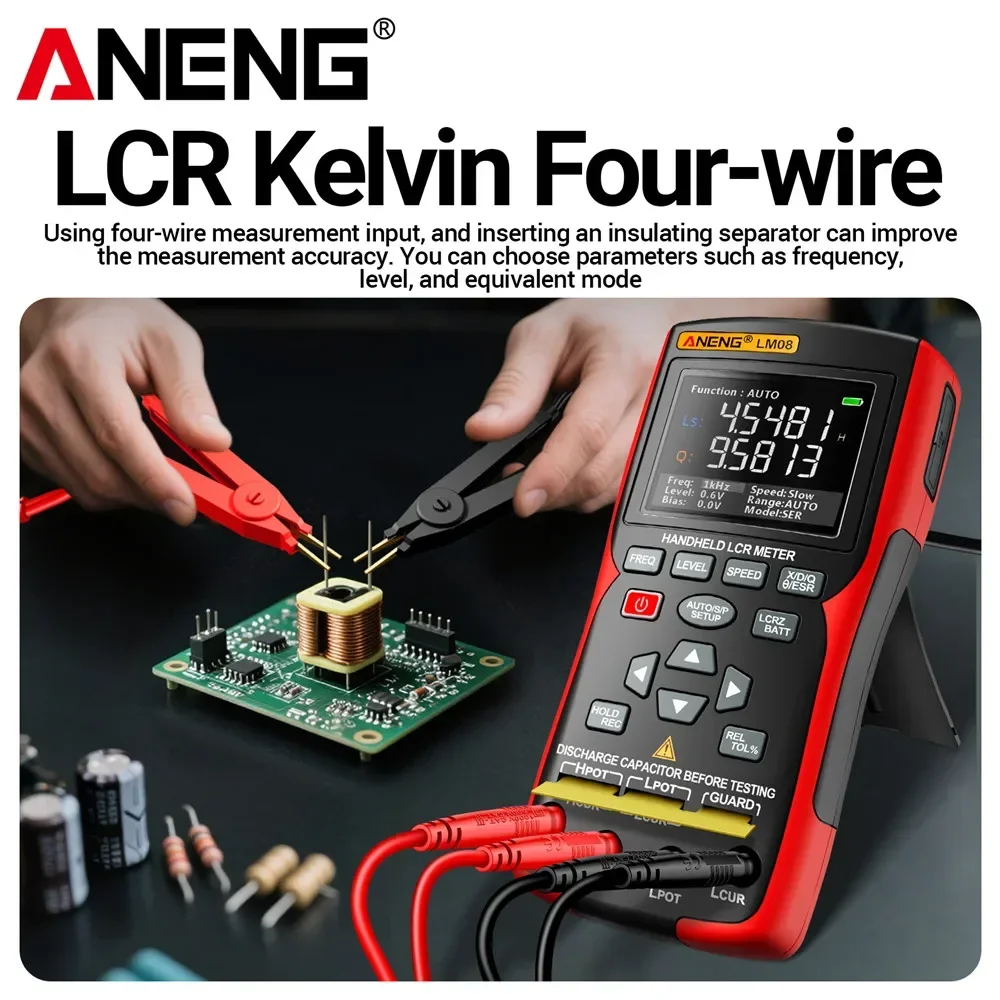 Ferramenta de Teste Eletrônico Automática de Capacitância, Resistência e Indutância, Novo Multímetro Digital LCR Annix LM08 de Alta Precisão