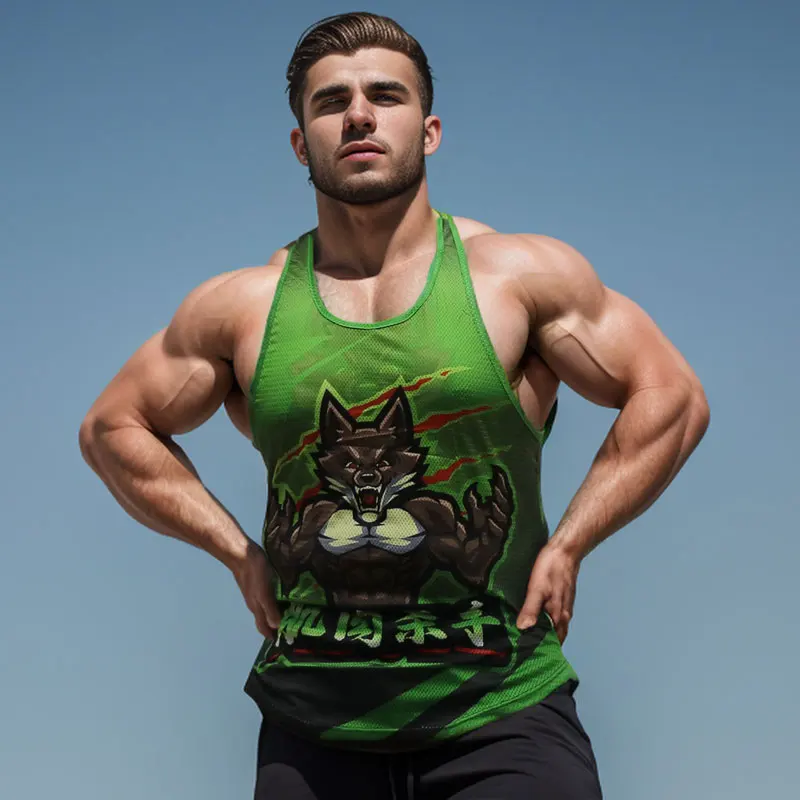 Animal barbell sports casual style gym running training sleeveless quick drying minimalist summer slim fit tank top