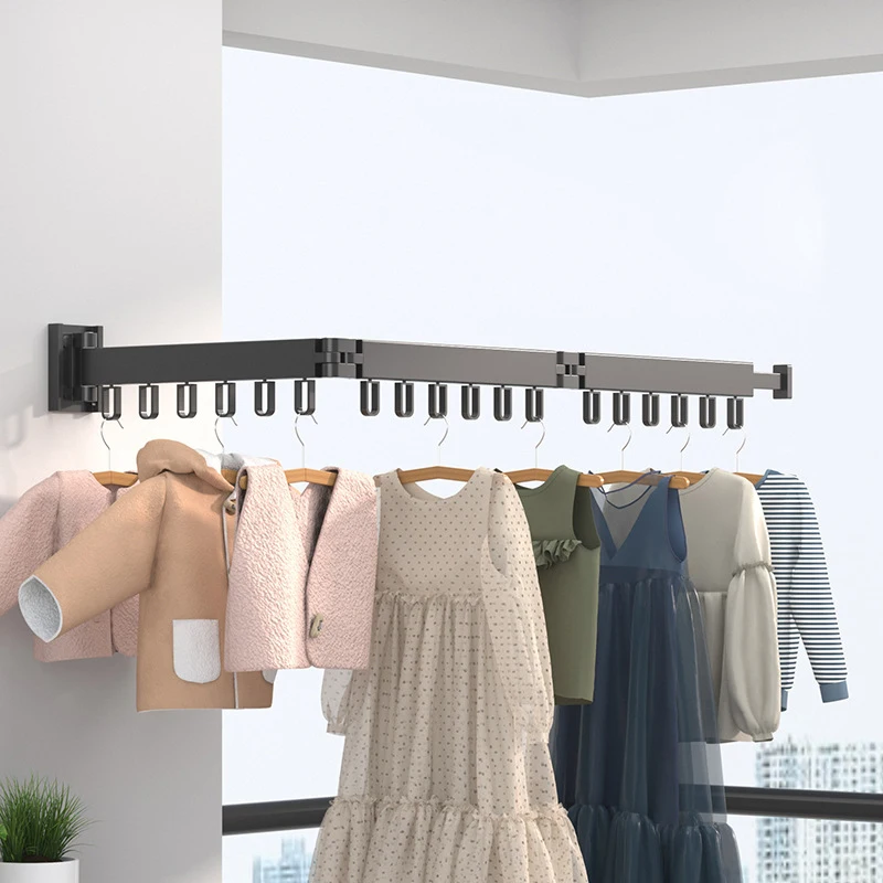 Wall Mounted Retractable Foldable Space Drying Rack Clothing Rack Space-saving Helper Comforter Sheet Drying Racks