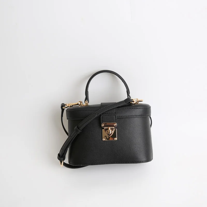 

Small Size Leather Buet Bag Women's Handbag Crossbody Lo Bule Simple Faion Box ape Top Layer Cowhide Purse