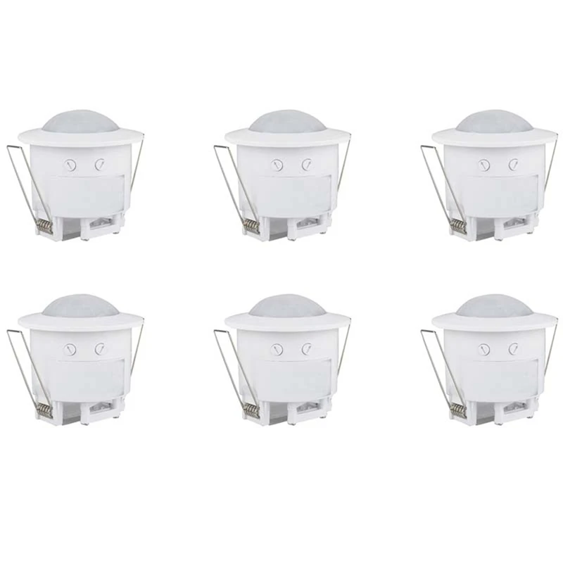 6X 110V-220V 360° Infrared Recessed PIR Ceiling Motion Sensor Detector Light Switch, Motion Light Sensor