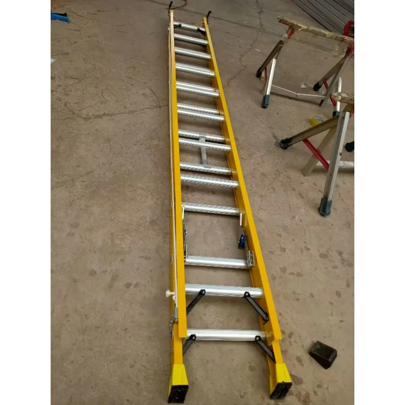 Tangga Ekstensi Fiberglass Terisolasi Teleskopik 4m 5m 6m 7m 8m 10m 11m - Promo Panas