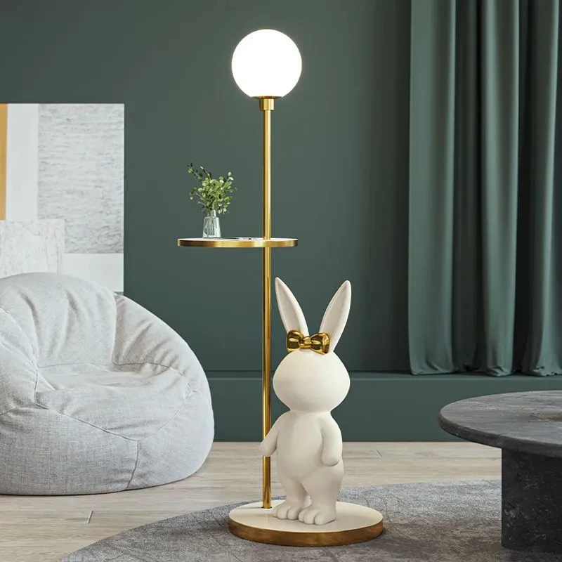 Nordic Modern Rabbit Table LED Floor Lamp for Living kids Children‘s room Bedroom Coffee Bedsidecorner Ambient Night LIght