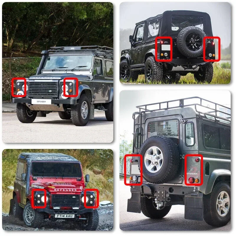 10Pcs/Set Modified LED Signal Lamps Reversing Tail Light Turn Signal Lamp Fit For Land Rover Defender 90/110 1983-1990/1990-2016