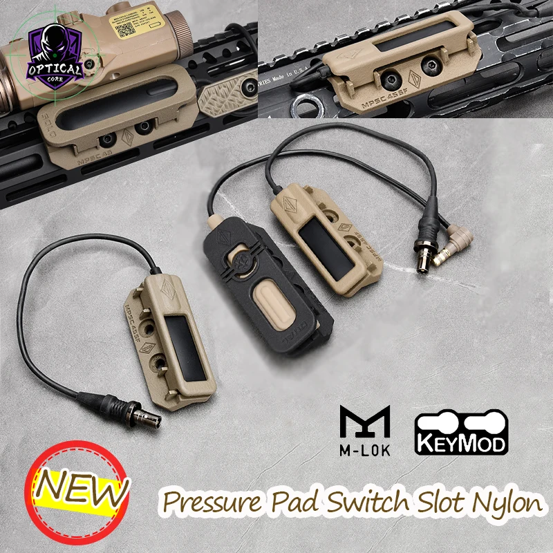 

Tactical PEQ15 Pressure Pad Switch Slot Nylon Mount M-LOK/KEYMOD Rail M300 M600 Flashlight NGAL Switch Rifle Hunting Accessory