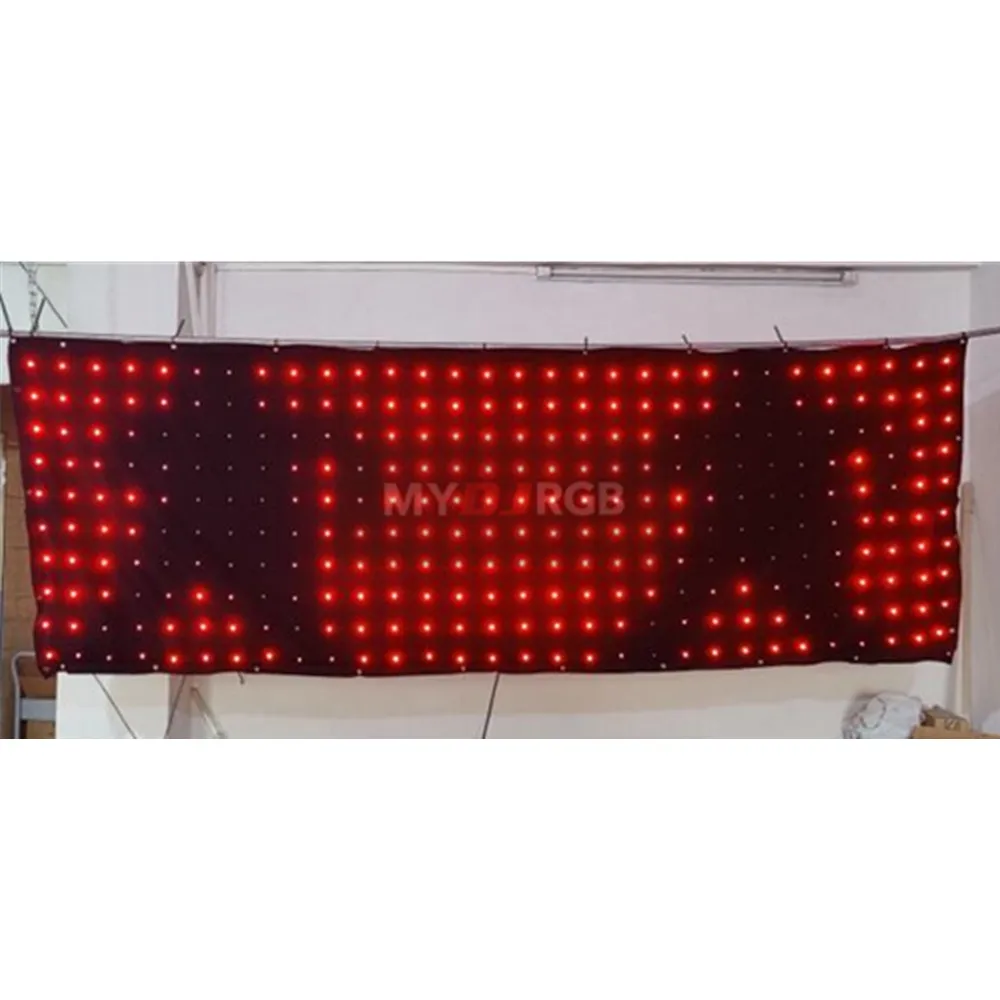 1MX4M P10cm LED Vision Curtain Stage Matrix Light Display DJ Video Phone Control Effects Stage Lighting