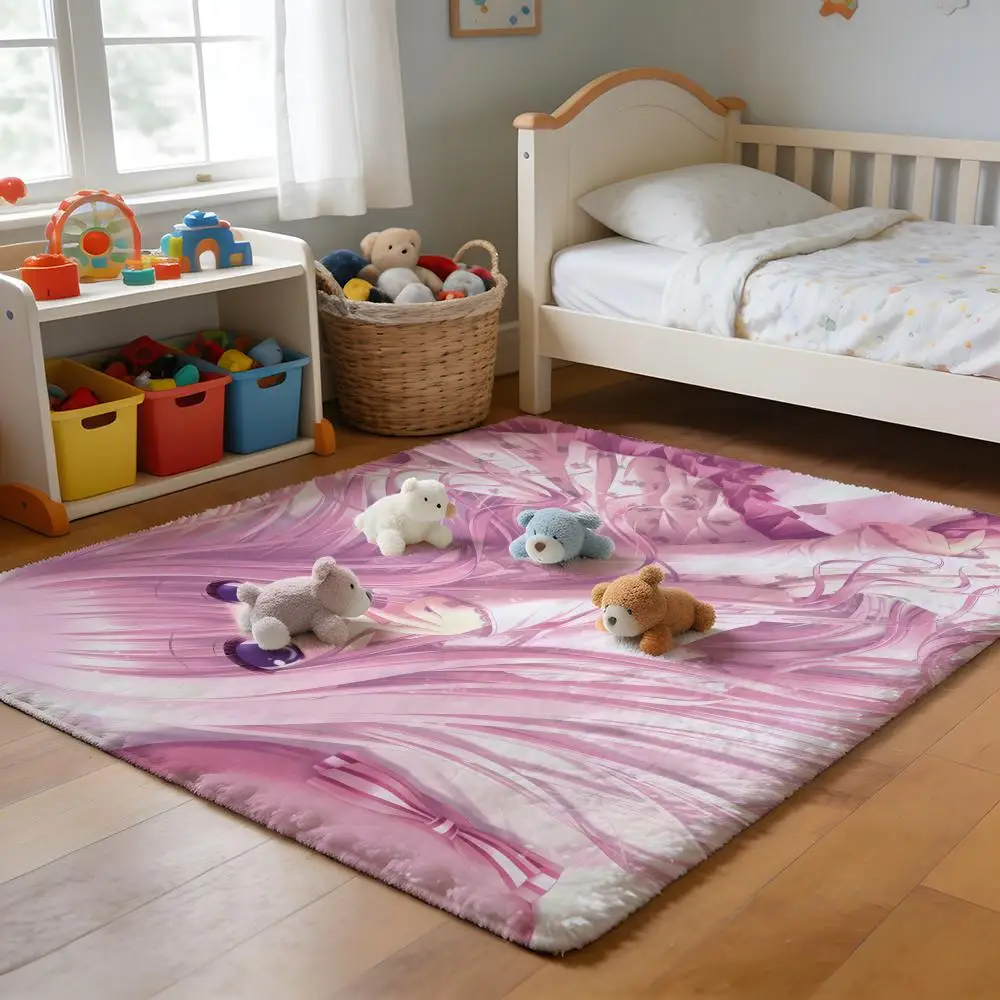 

Floor Mat Soft Flannel Rug Non-Slip Absorbent Mat for Bathroom Bedroom Home Decor Kwaii Anime Cute R-Ro-Kyu-BuS