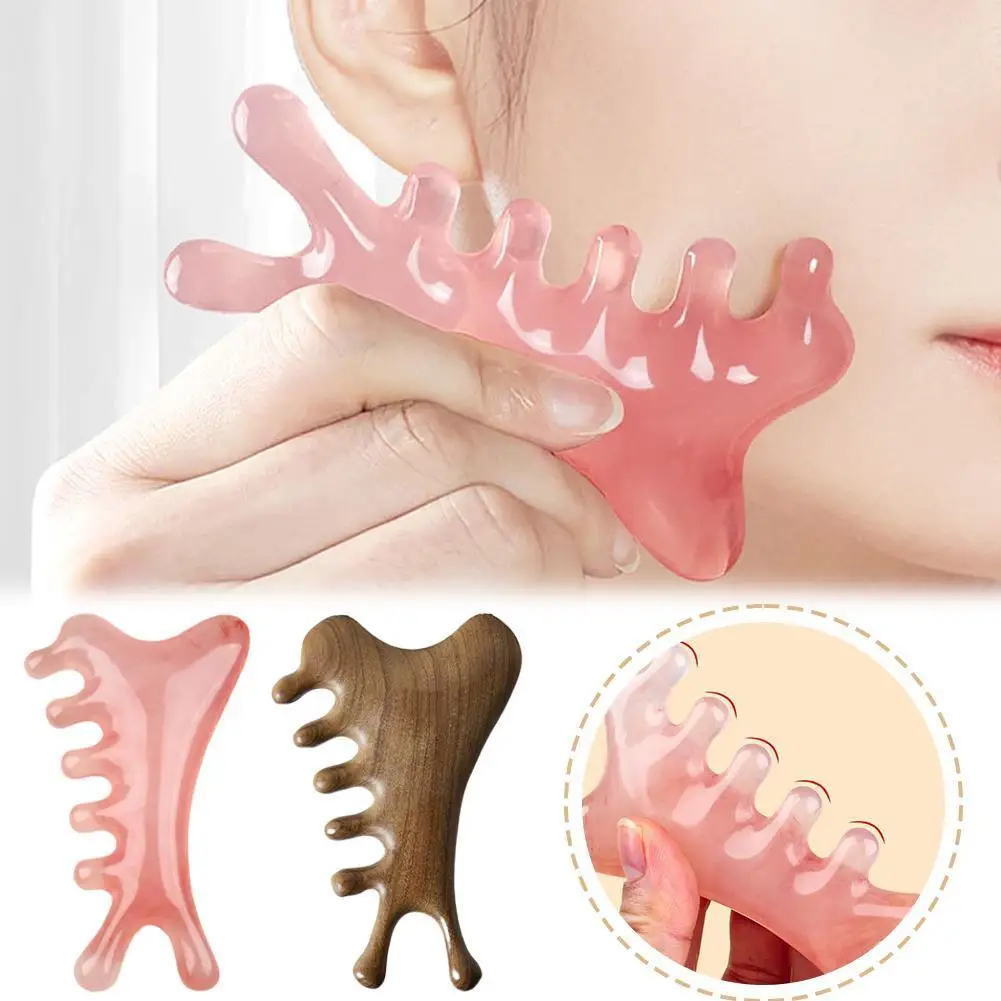 

1pc Exquisite Sandalwood Dolphin Shape Five-Tooth Meridian Massage Comb - Scalp Massagers for Relaxation and Hair Care